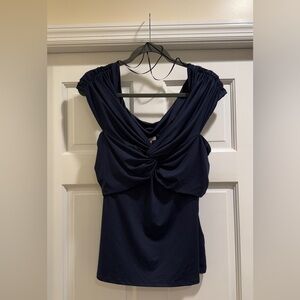 H&M Navy Blue Twist Front Blouse